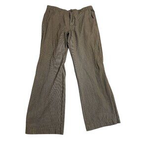 Banana Republic Men's 35x32 Flat Front Pants Brown Pinstripe‎ Classic Beach